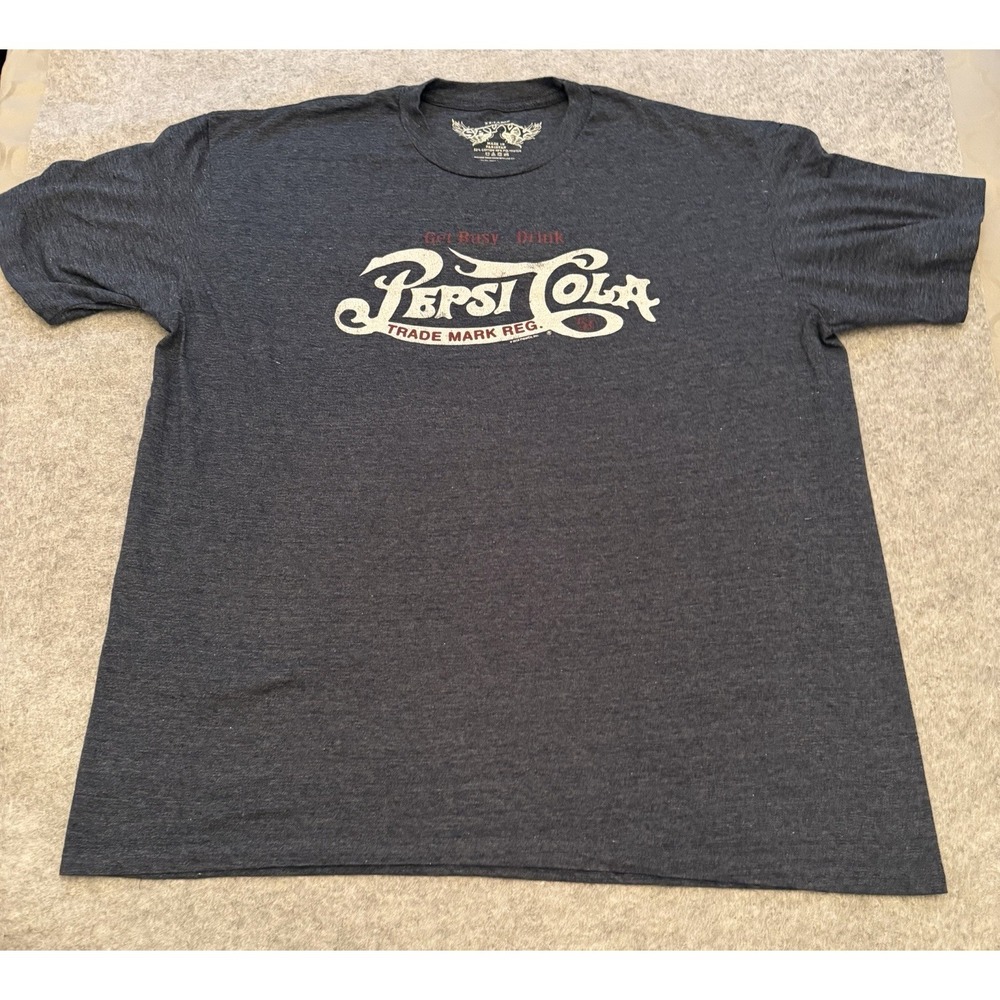 Savvy Men's Pepsi T-Shirt "Get Busy Drink Pepsi Cola" Blue Size XXL